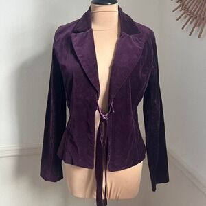 Vintage Y2K Aqua Purple Velvet Blazer
